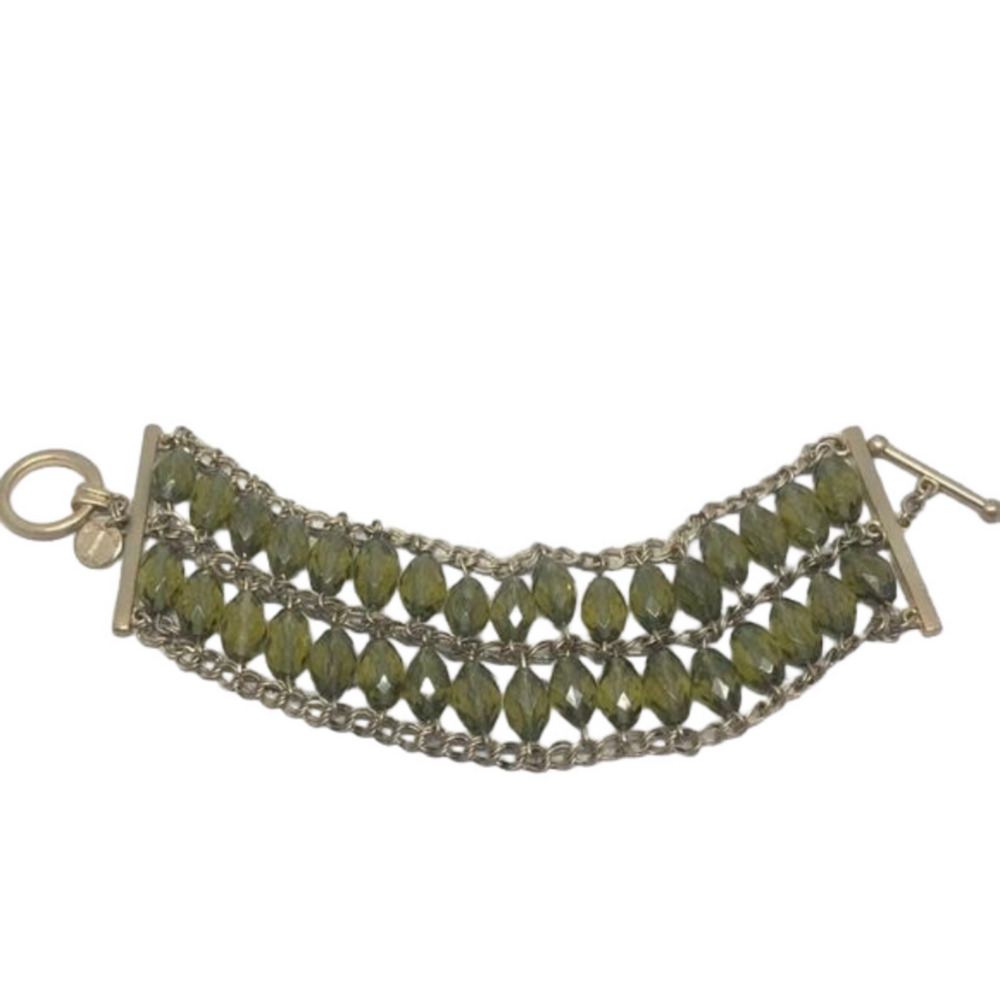 Talbots glass bead trendy costume dressy statement bracelet glass bead.